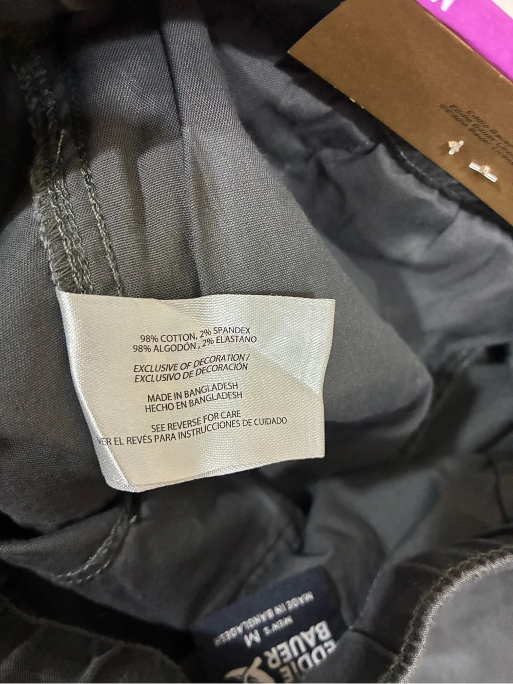 Eddie Bauer Men's Flat-Front Shorts in Charcoal and Blue